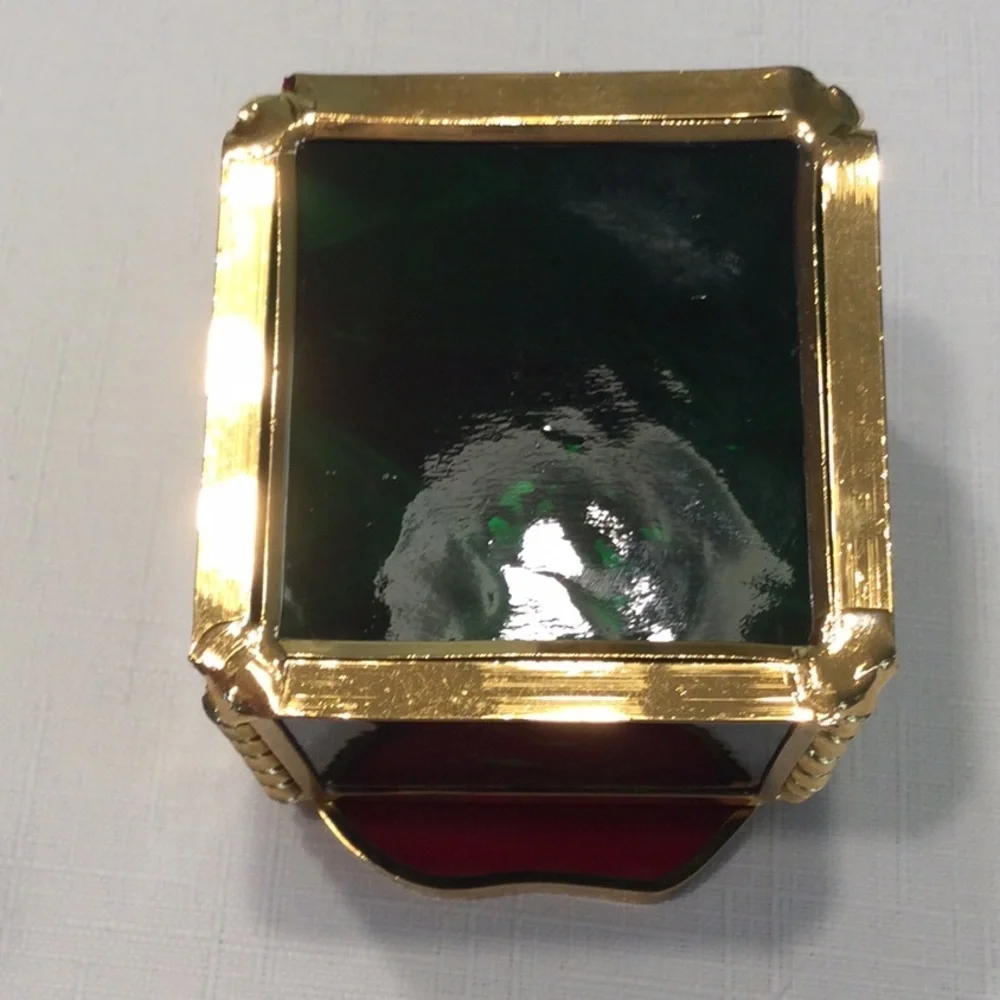 Apple Glass Hinged Trinket Box​